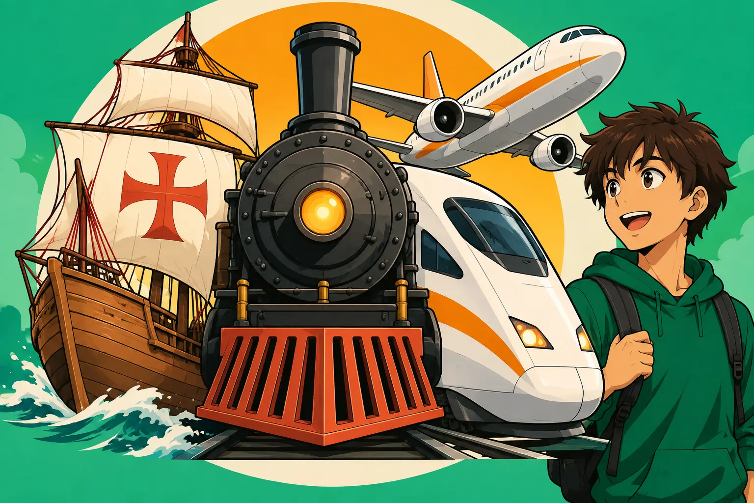 Capa de Meios de transporte do século XV aos dias atuais