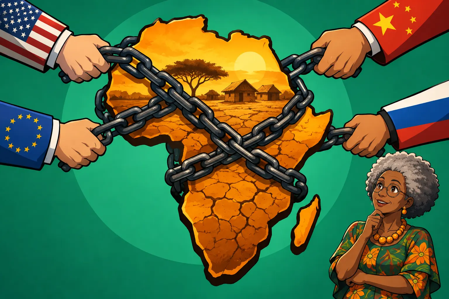 Capa de Geopolítica mundial e a pobreza no continente africano
