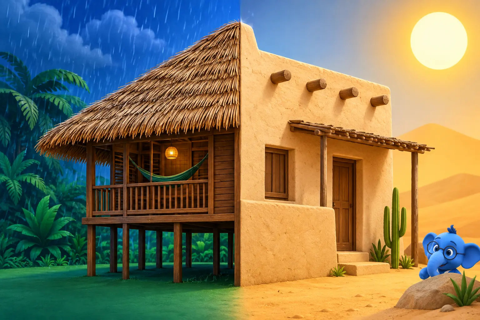 Capa de Como o Clima Transforma Nossas Casas: Da Selva ao Deserto