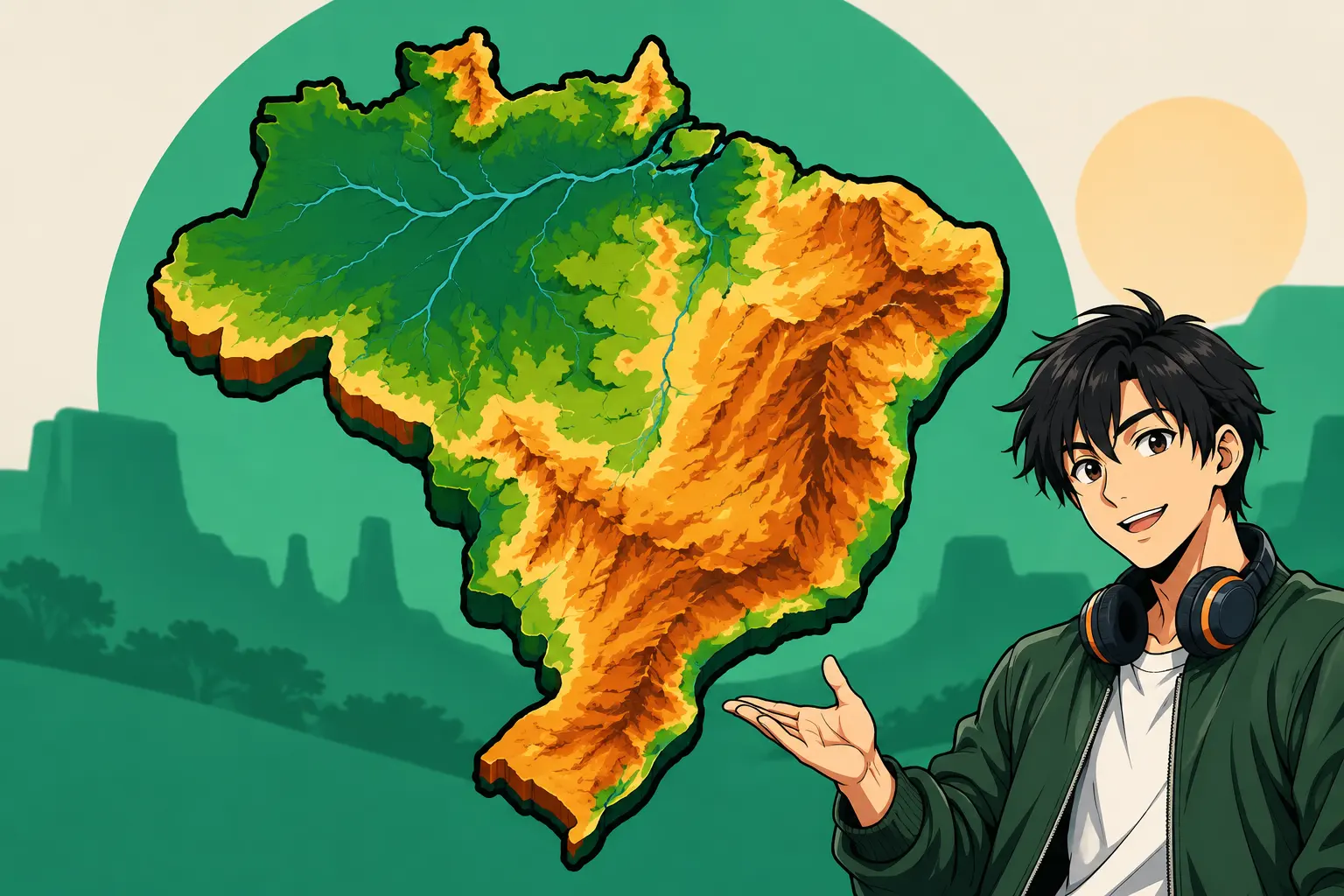 Capa de A estrutura geológica do Brasil e o relevo