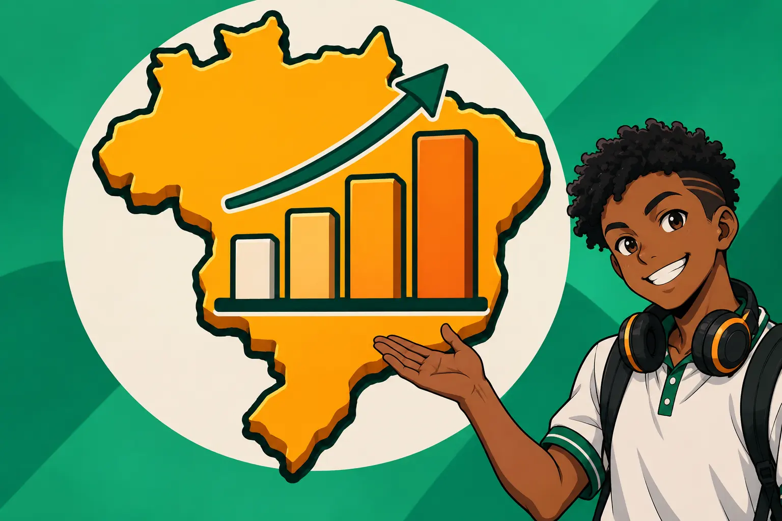 Capa de Estatística descritiva e dados do Brasil
