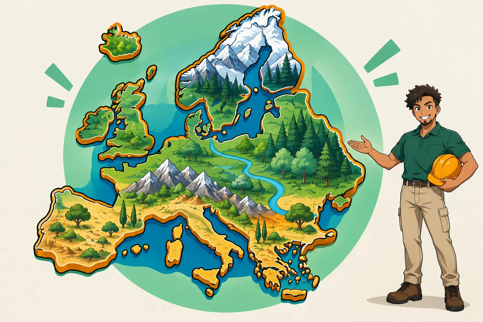 Capa de Aspectos naturais da Europa: relevo, clima e vegetação
